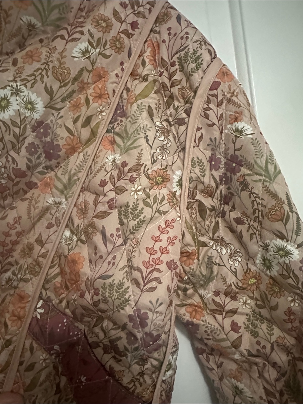 Quilted Floral reversibal lightweight Jacket - Pink - Picture 4 of 8